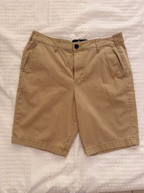 Hollister Men's Tan Flat Front Chino Shorts